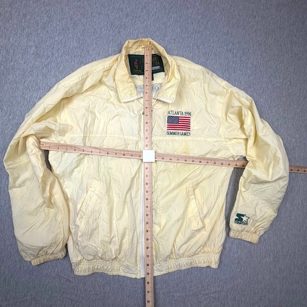 Vintage Starter Atlanta 1996 Olympic Games Windbreaker Jacket Yellow Mens Large
